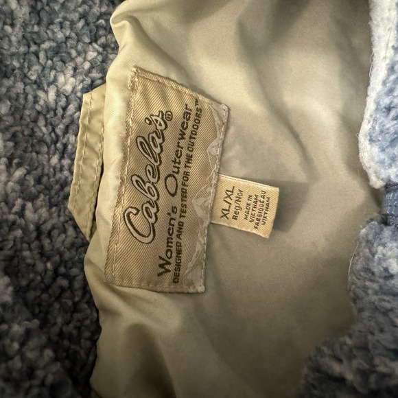 VTG Cabelas Women's Aztec Print Sherpa Fleece Full Zip Jacket Blue Size XL FAIR - Picture 5 of 6